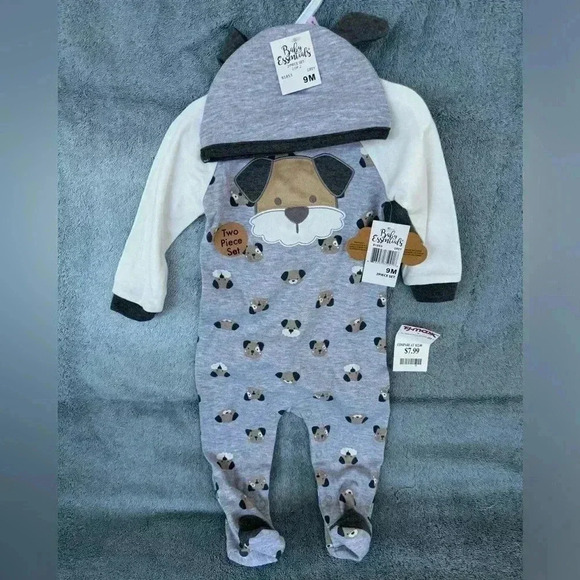 Baby Essentials Other - NWT 9M Long Sleeve Onesie with Feet and Matching Beanie